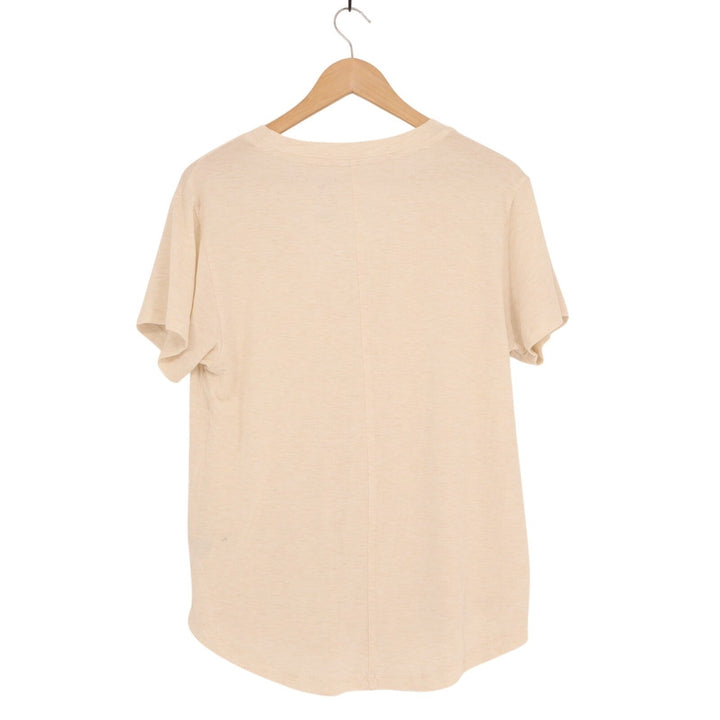 American Eagle Outfitters Soft & Sexy V Neck Tee Shirt Women Small Beige Stretch
