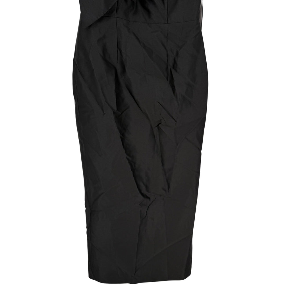 Alfred Dunner Oversized Bow One-Shoulder Satin Column Maxi Dress Size 8