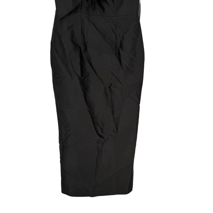 Alfred Dunner Oversized Bow One-Shoulder Satin Column Maxi Dress Size 8