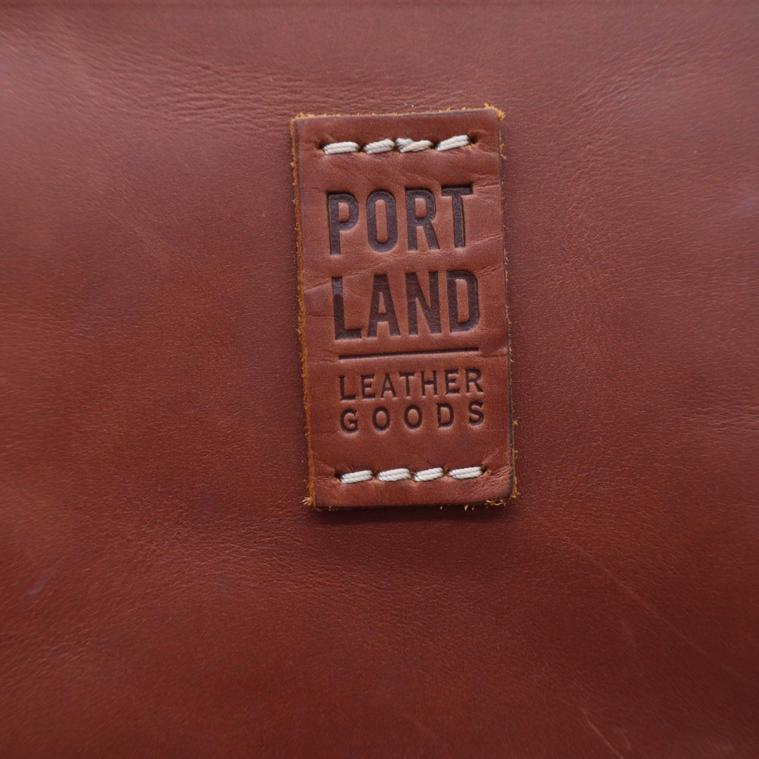 Portland Leather Goods Cognac Brown Full Grain Leather Crossbody Bag Small Zip