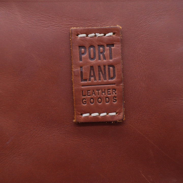 Portland Leather Goods Cognac Brown Full Grain Leather Crossbody Bag Small Zip