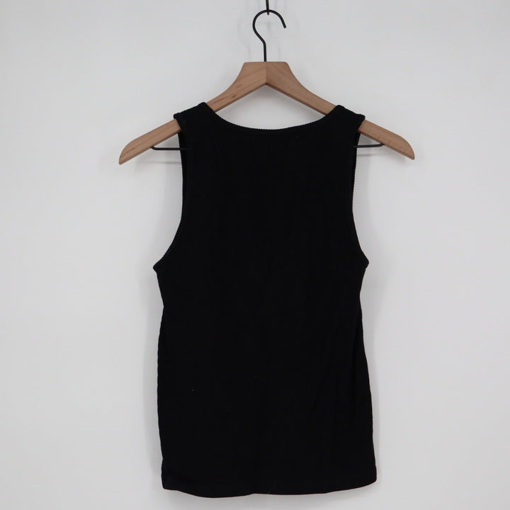 Z Supply Black Ribbed Tank Top Scoop Neck Sleeveless M L