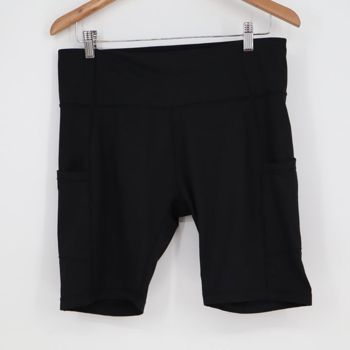 Baleaf Biker Shorts Womens XL Black Stretch Side Pockets Elastic High Waisted