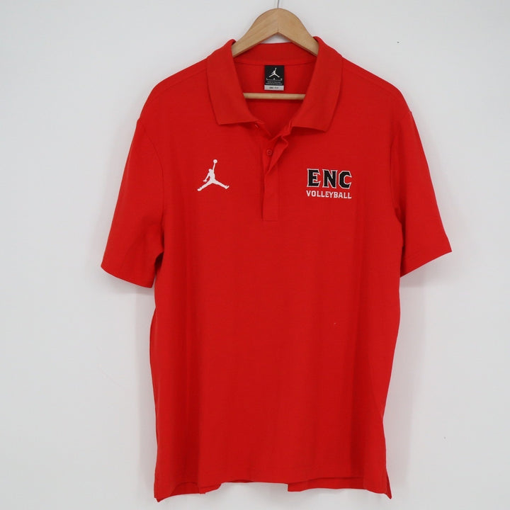 Jordan Mens Dri-FIT ENC Volleyball Polo Shirt Red Large Jumpman