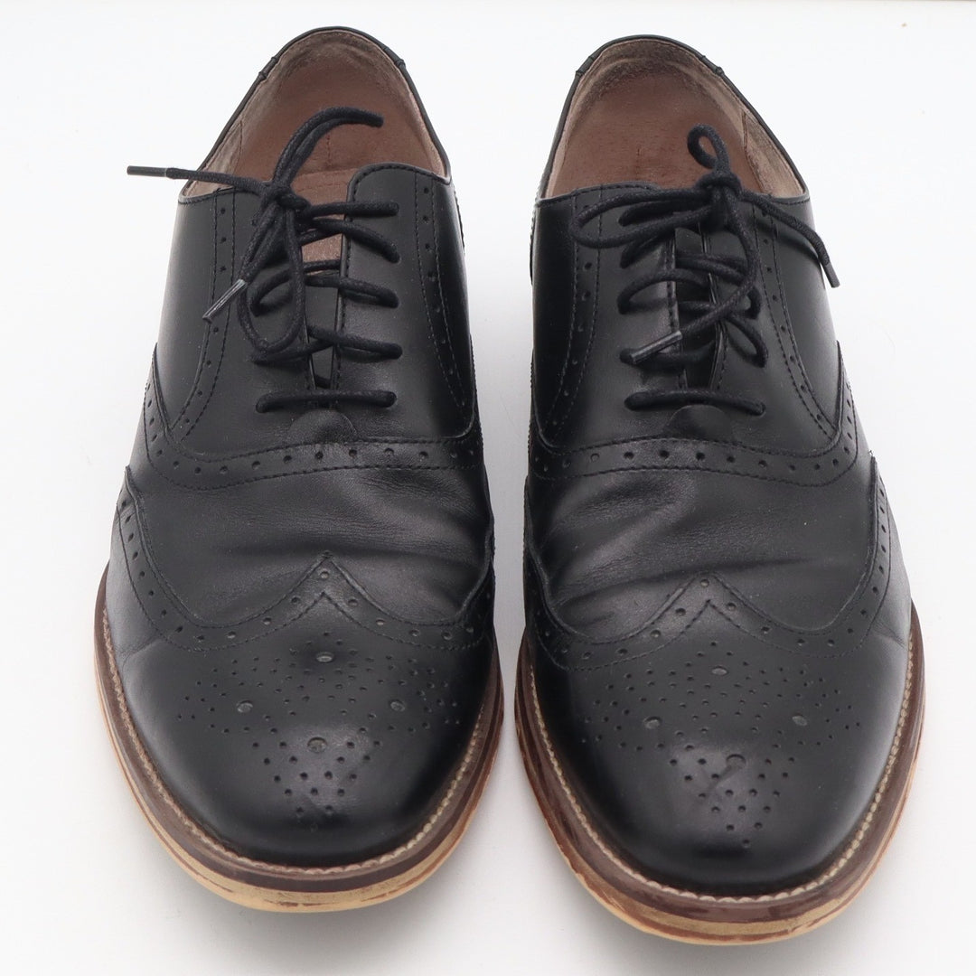 Johnston & Murphy Mens Black Leather Wingtip Oxford Shoes 10.5M