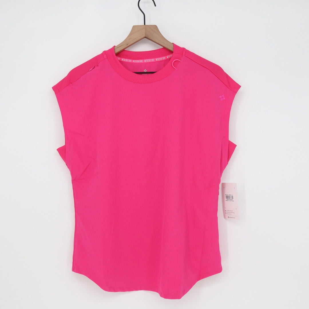 Med Couture Scrub Top Womens S Amp Pink 4-Way Stretch Sleeveless NEW
