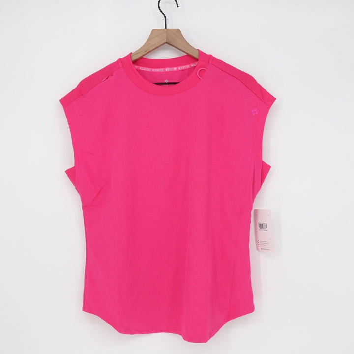 Med Couture Scrub Top Womens S Amp Pink 4-Way Stretch Sleeveless NEW