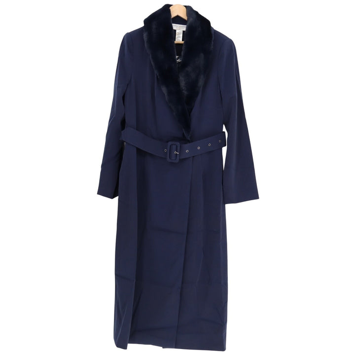 Naked Wardrobe The Statement Trench Coat Womens XL Navy Stretch Belted Waist