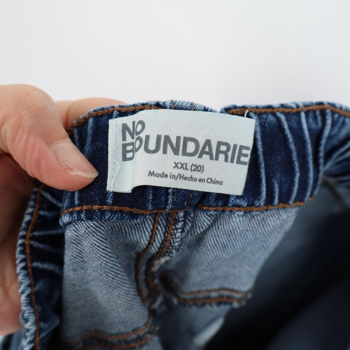 No Boundaries Jeans Womens 2XL Blue Denim Cotton Stretch High Rise Wide Leg