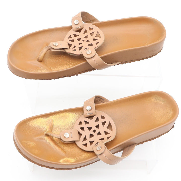Tan Geometric Cutout Medallion Thong Sandals Womens 8.5 Platform Flip Flops