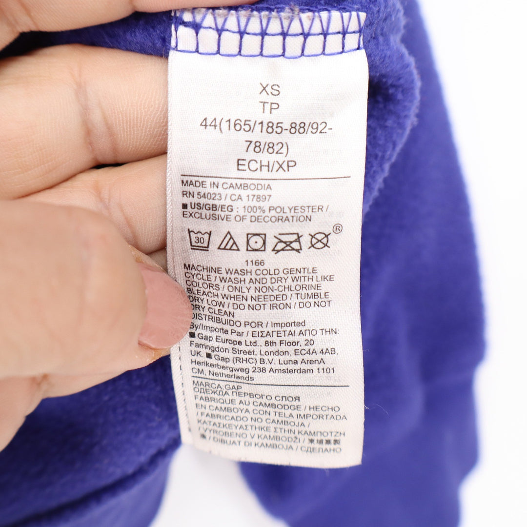 Gap XS Purple Fleece Hoodie Embroidered Logo Pullover Sweatshirt 11504