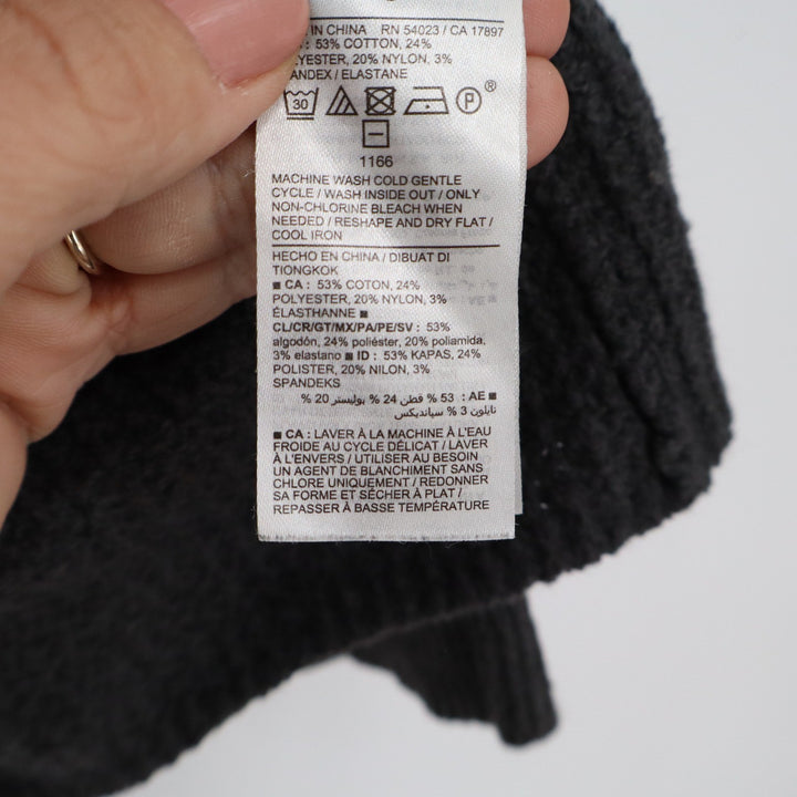 Old Navy Mens Large Charcoal Grey Waffle Knit Open Front Cardigan Sweater