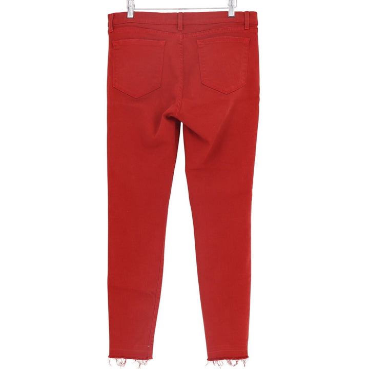 Los Angeles Denim Co. Jeans Womens 29 Red Cotton Stretch Raw Hem Skinny Leg
