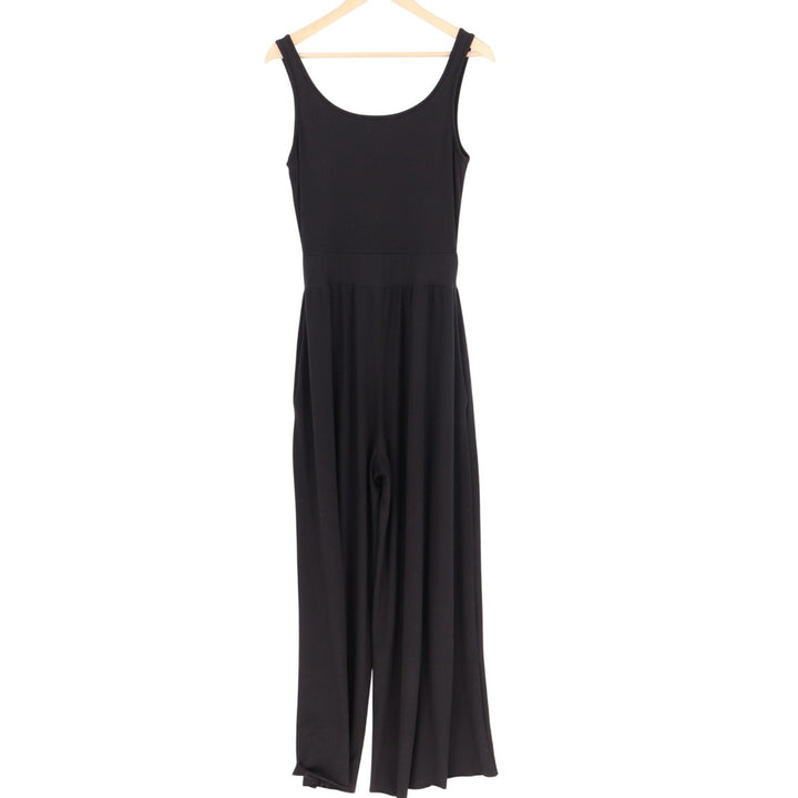 PeekaBoo Cut-Out Jumpsuit Womens Black Pleated Wide-Leg Scoop Neck Sleeveless
