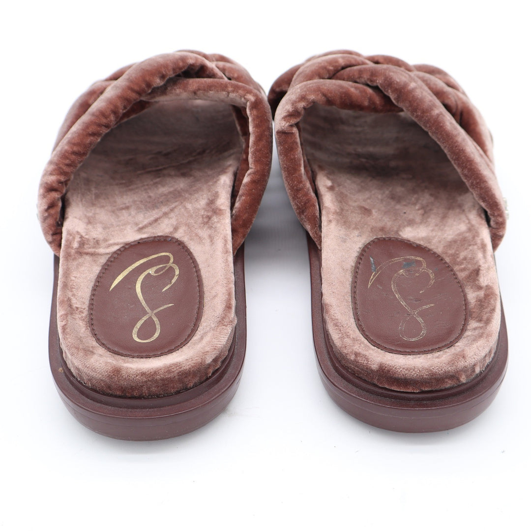 Sam Edelman Vaughn 2 Mauve Velvet Braided Slide Sandals Womens 6.5M Pink Woven
