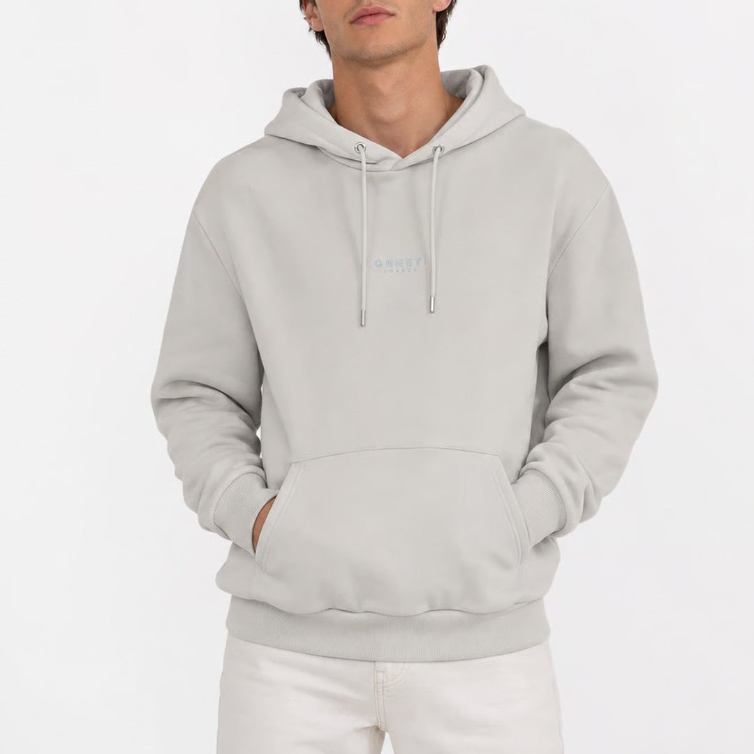 Sonneti London Mens XL Light Gray Embroidered Logo Fleece Hoodie