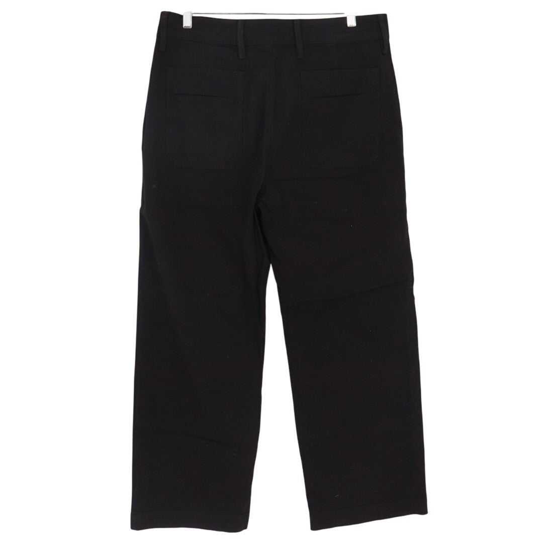 American Giant Ankle Pants Womens 14 Black Cotton Stretch Wide Leg Streetwear