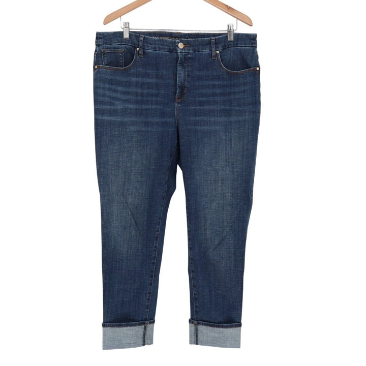 Chico's So Slimming Girlfriend Slim Leg Ankle Jeans Women 14R Blue Denim Outdoor