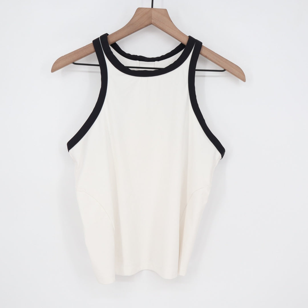 All In Motion Cropped Tank Top Womens White Round Neck Yoga Running Activewear