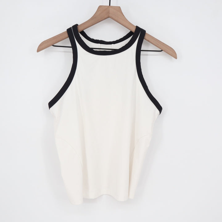 All In Motion Cropped Tank Top Womens White Round Neck Yoga Running Activewear