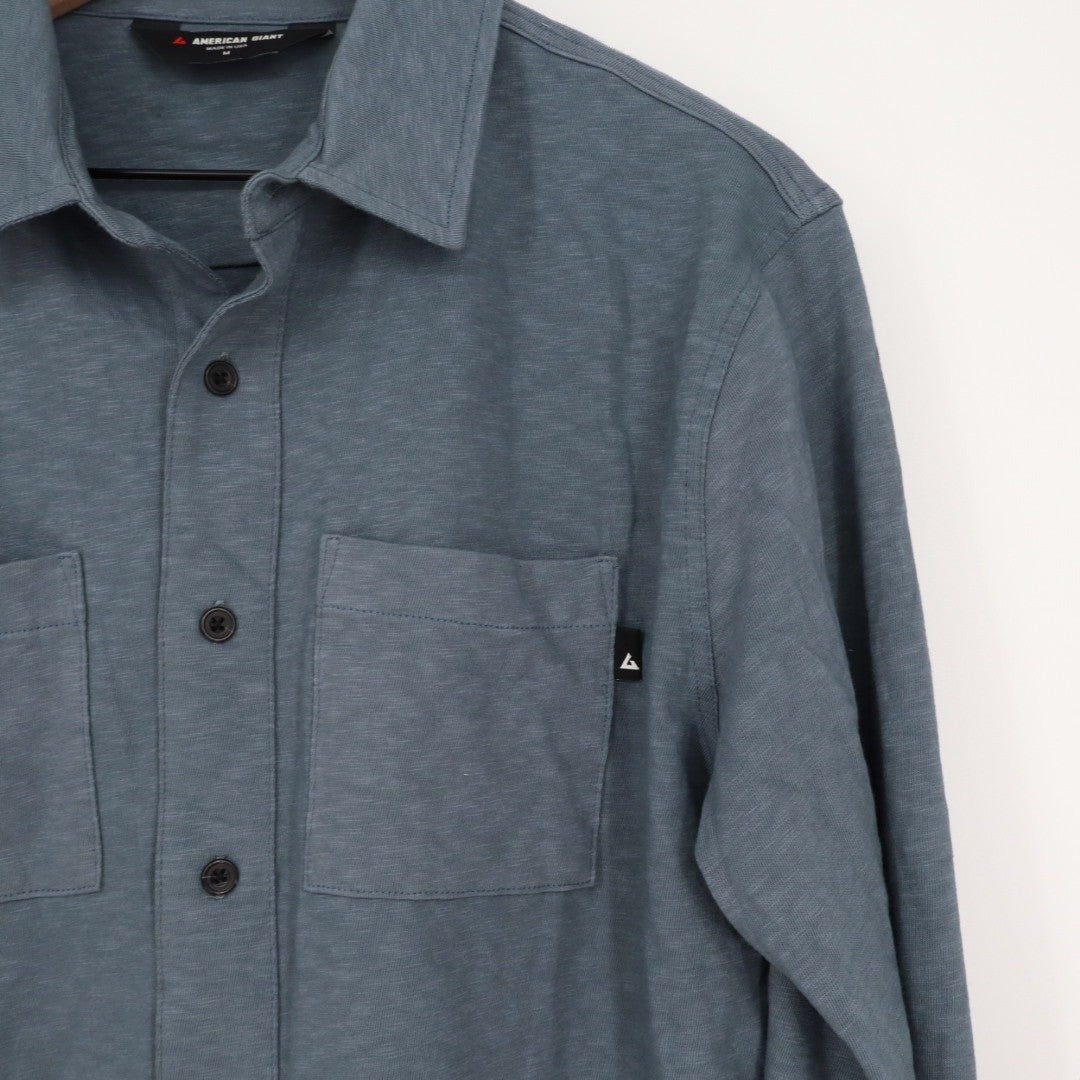 American Giant Men's Premium Slub Button Up Long Sleeve Size M Made In USA