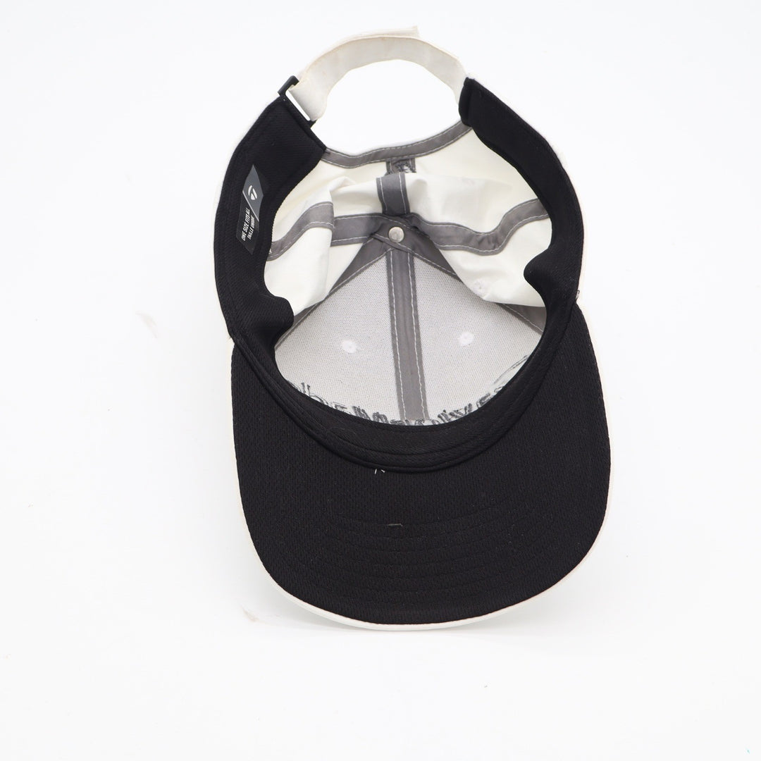 TaylorMade Golf Hat White Adjustable Hook and Loop Performance Baseball Cap OSFA