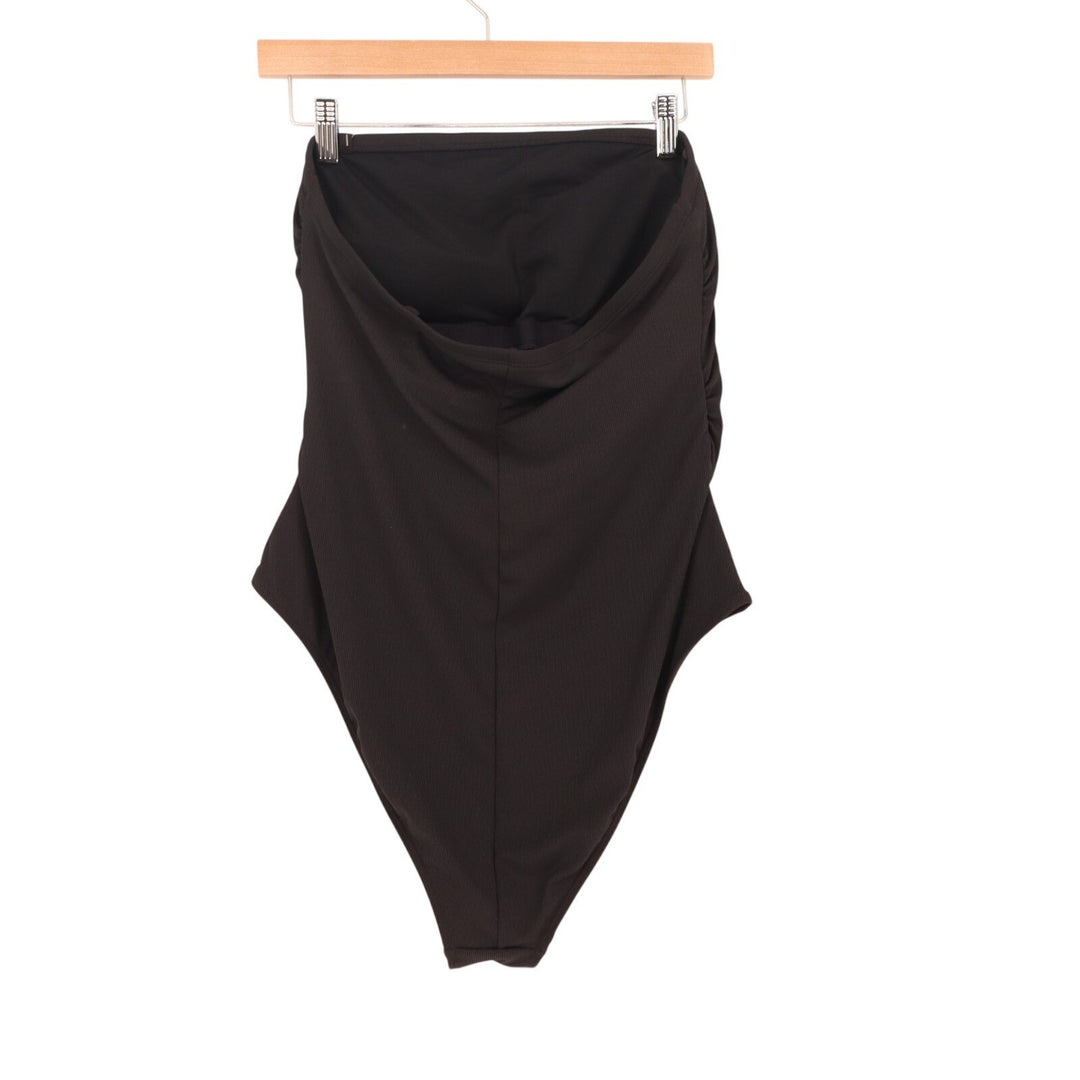 Shade & Shore One Piece Swimsuit Womens XL (16) Black Stretch Strapless Swimwear