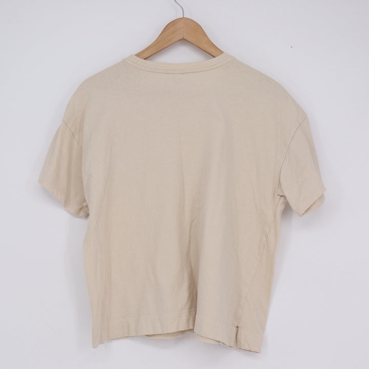 Old Navy Vintage Tee Beige Tan Short Sleeve Boxy Crew Neck T-Shirt Womens M