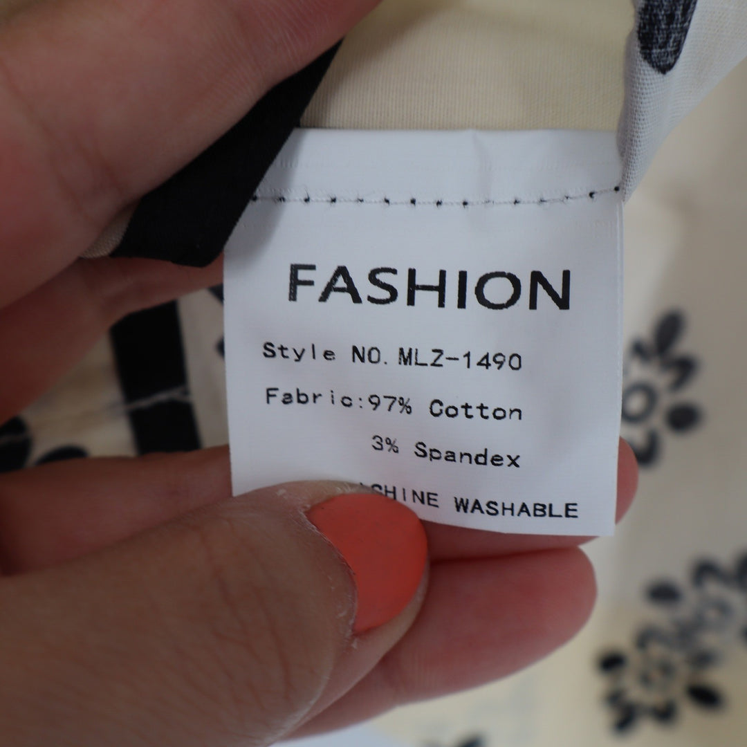 Fashion Clothing Womens Floral Sleeveless Button Back Top Cream Black