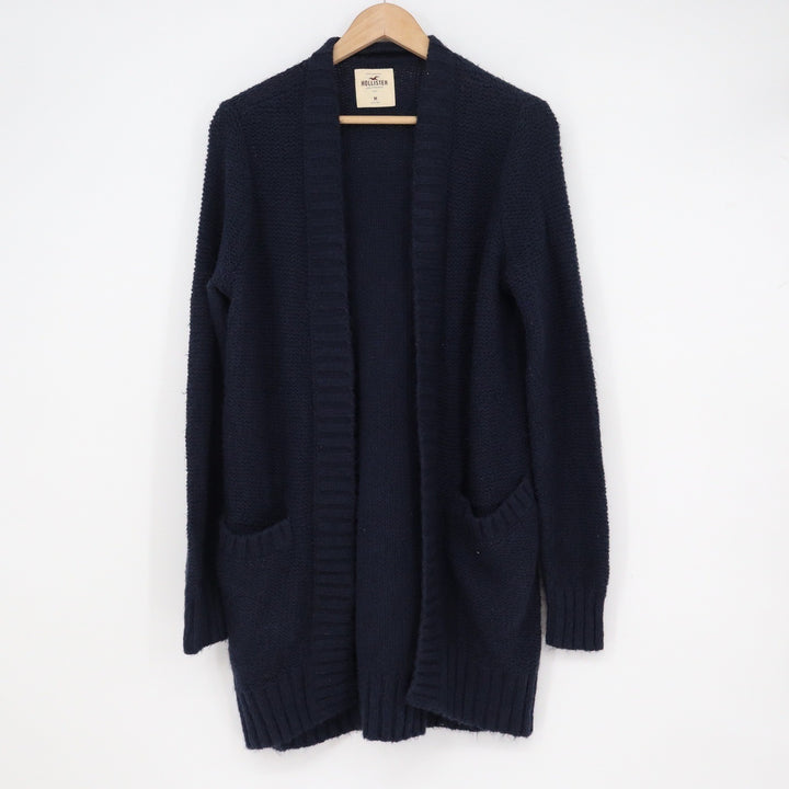 Hollister Womens Navy Blue Textured Chunky Knit Open Front Cardigan Sweater M