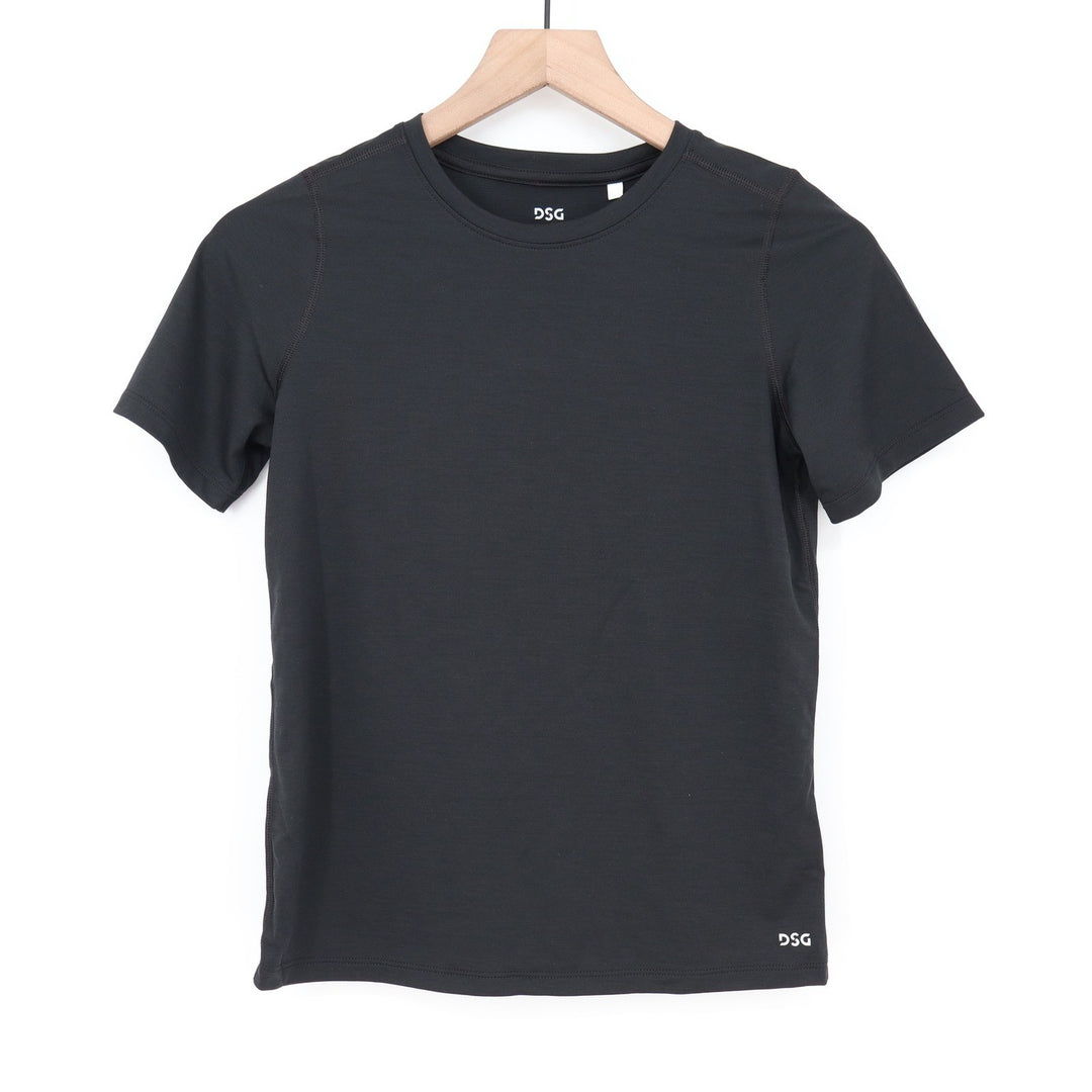DSG Boys Movement Tee Pure Black Short Sleeve Moisture Wicking Shirt Size M