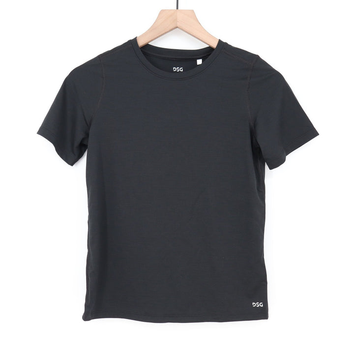 DSG Boys Movement Tee Pure Black Short Sleeve Moisture Wicking Shirt Size M