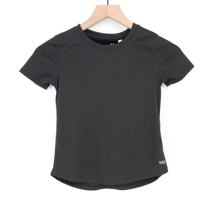 DSG Girls Movement Tee Pure Black Short Sleeve Athletic Shirt XS 6-7