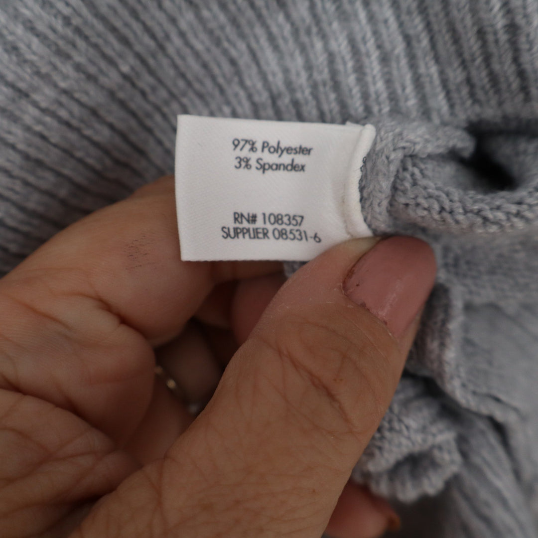 Stylus Womens Gray Crewneck Relaxed Fit Pullover Sweater Size Large