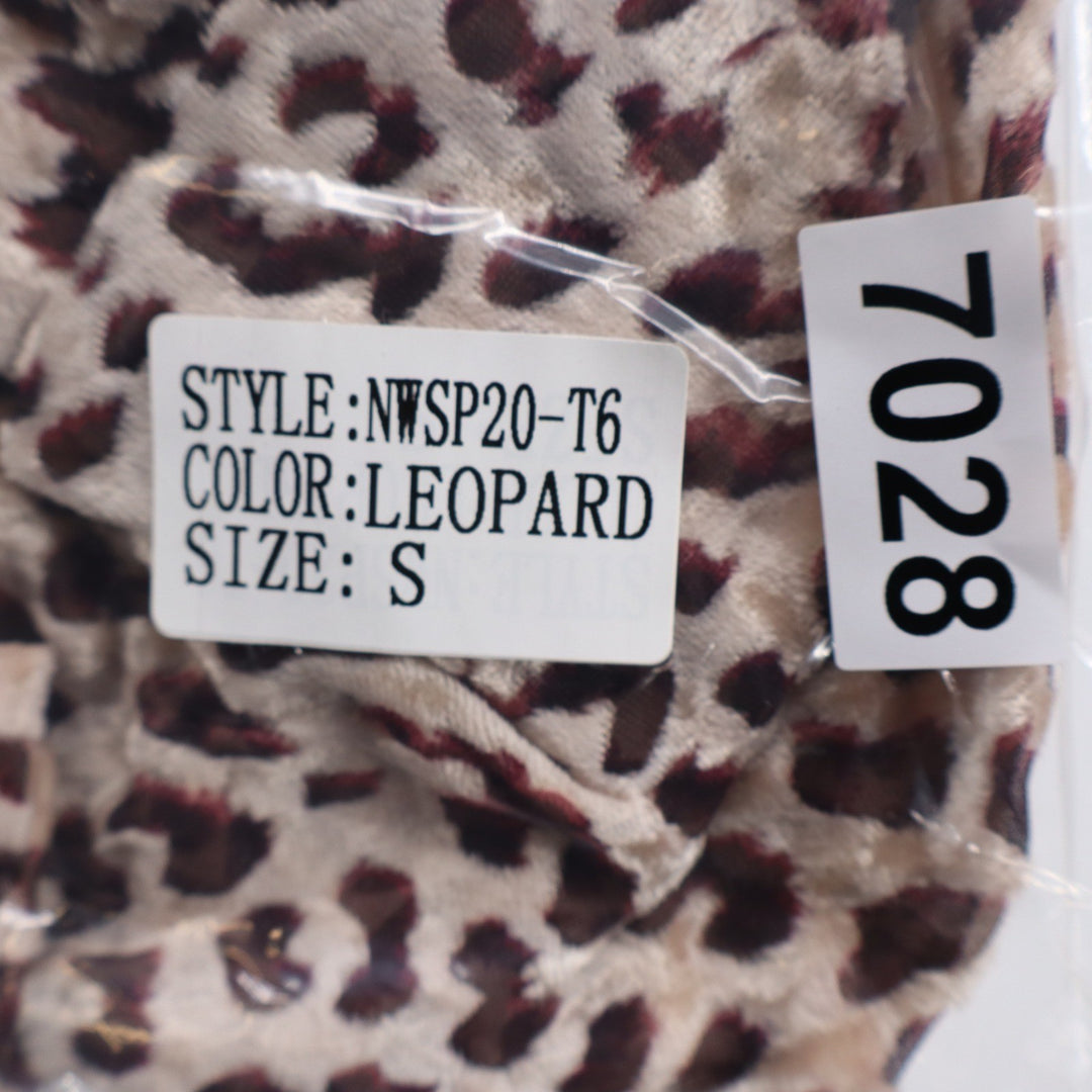 Naked Wardrobe The Statement Leopard Print Crop Top Long Sleeve NWSP20-T6 Small