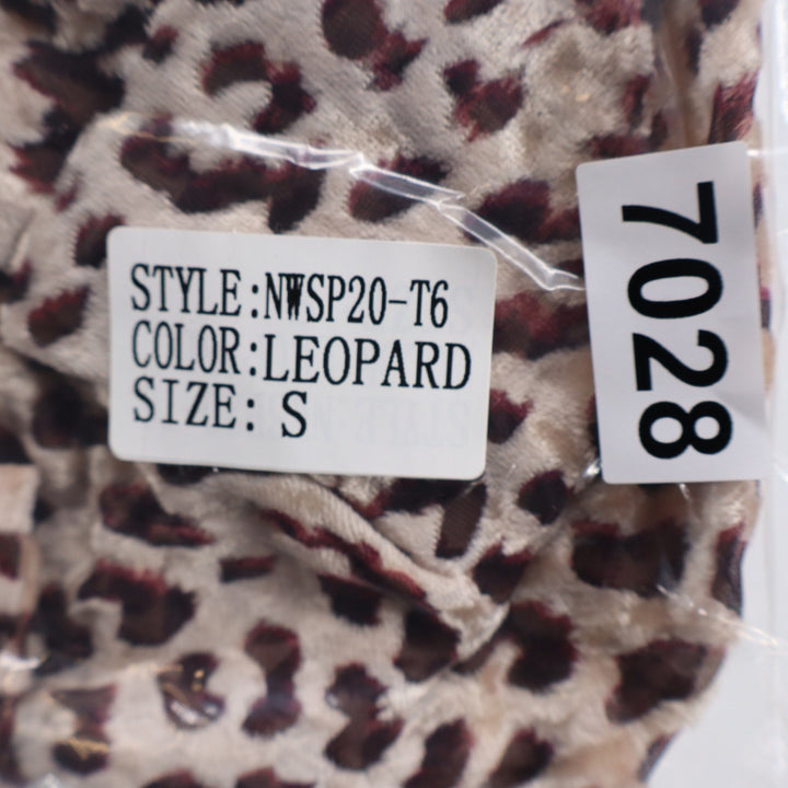 Naked Wardrobe The Statement Leopard Print Crop Top Long Sleeve NWSP20-T6 Small