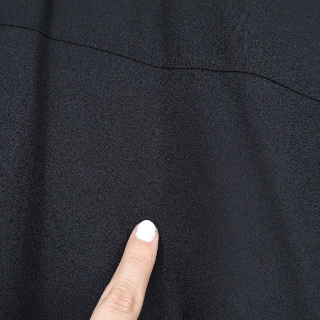 Vintage Black Three Button Blazer Jacket with Patch Pockets Solid Professional