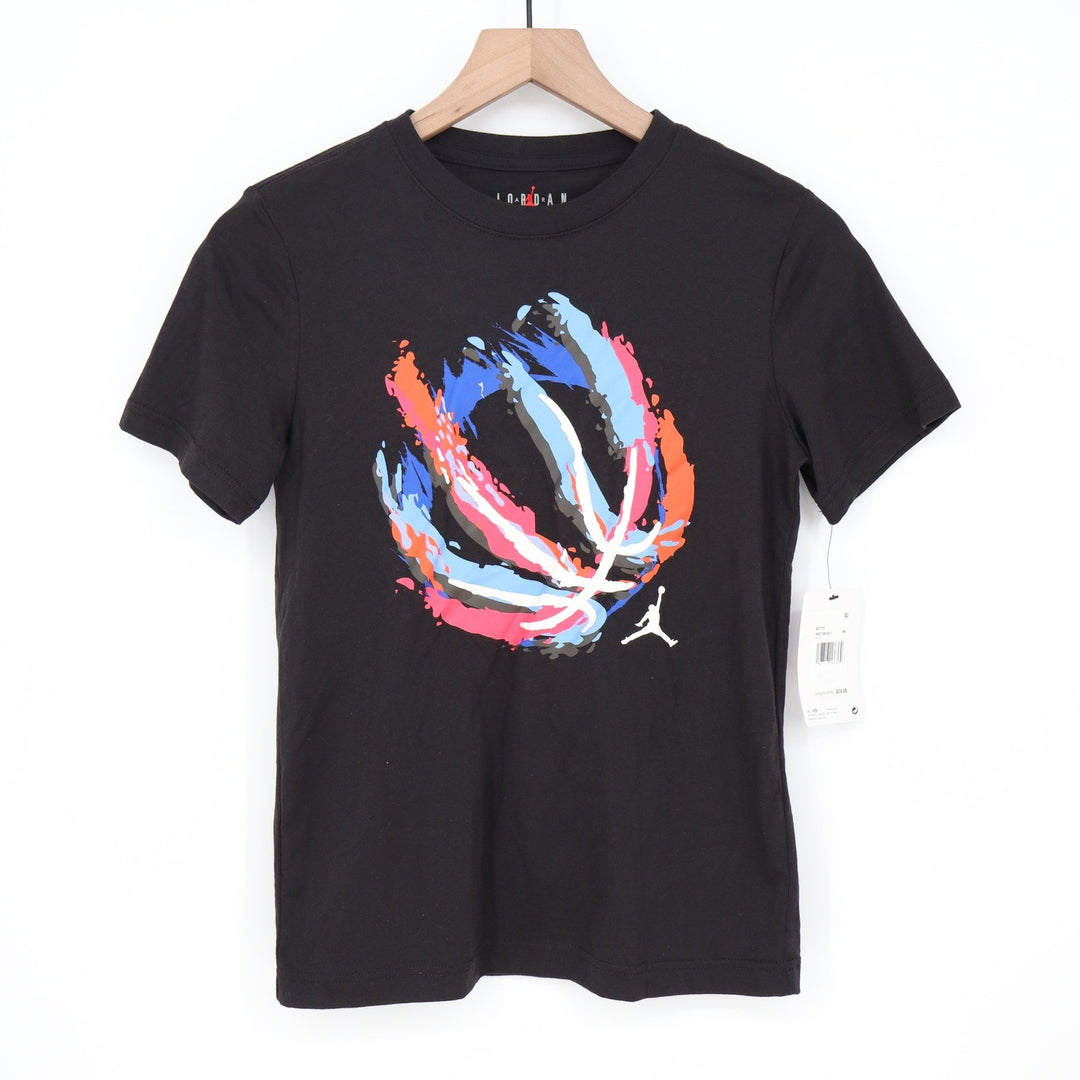 Jordan Boys Black Jumpman Basketball Graphic T-Shirt Size M 10-12