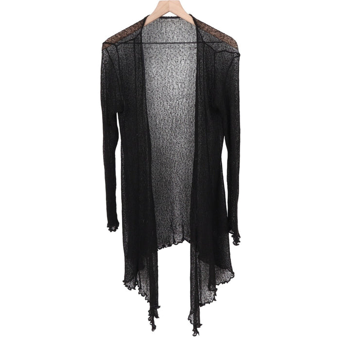 Shrug Sweater Womens Black Crochet Knitted Long Sleeve Versatile Open Front