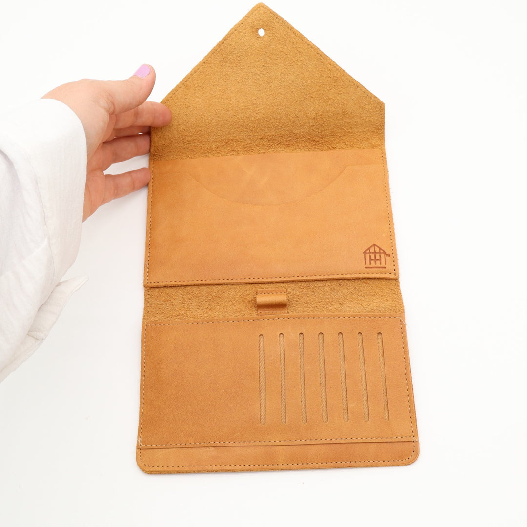 Hearth & Hand with Magnolia Womens Wallet Brown Leather Foldover Flap Pocket