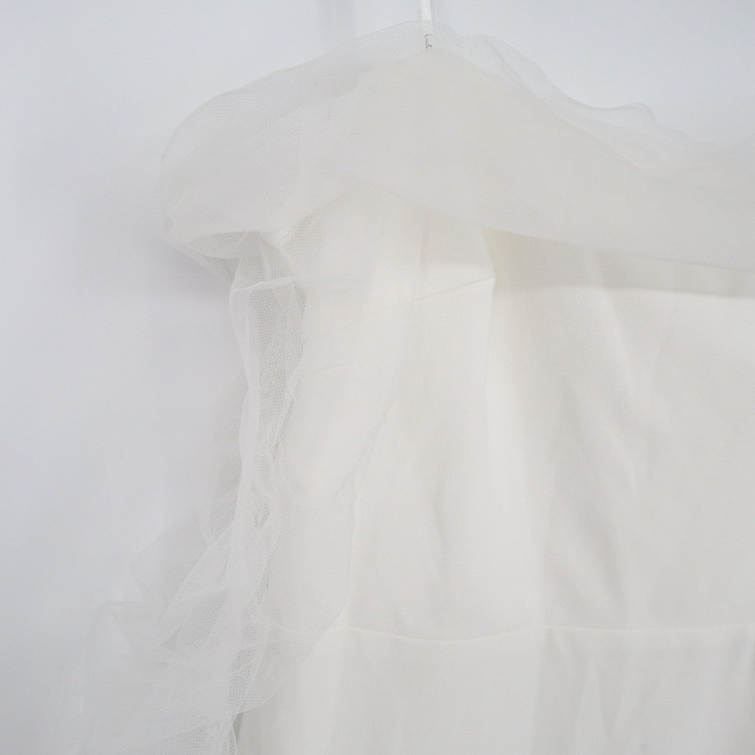 Lulus Eternal Bliss Bustier Maxi Dress Womens XL White Tulle Off-the-Shoulder