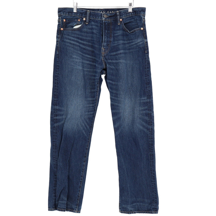 American Eagle Mens Dark Wash Straight Leg Jeans 33x32 Blue Cotton