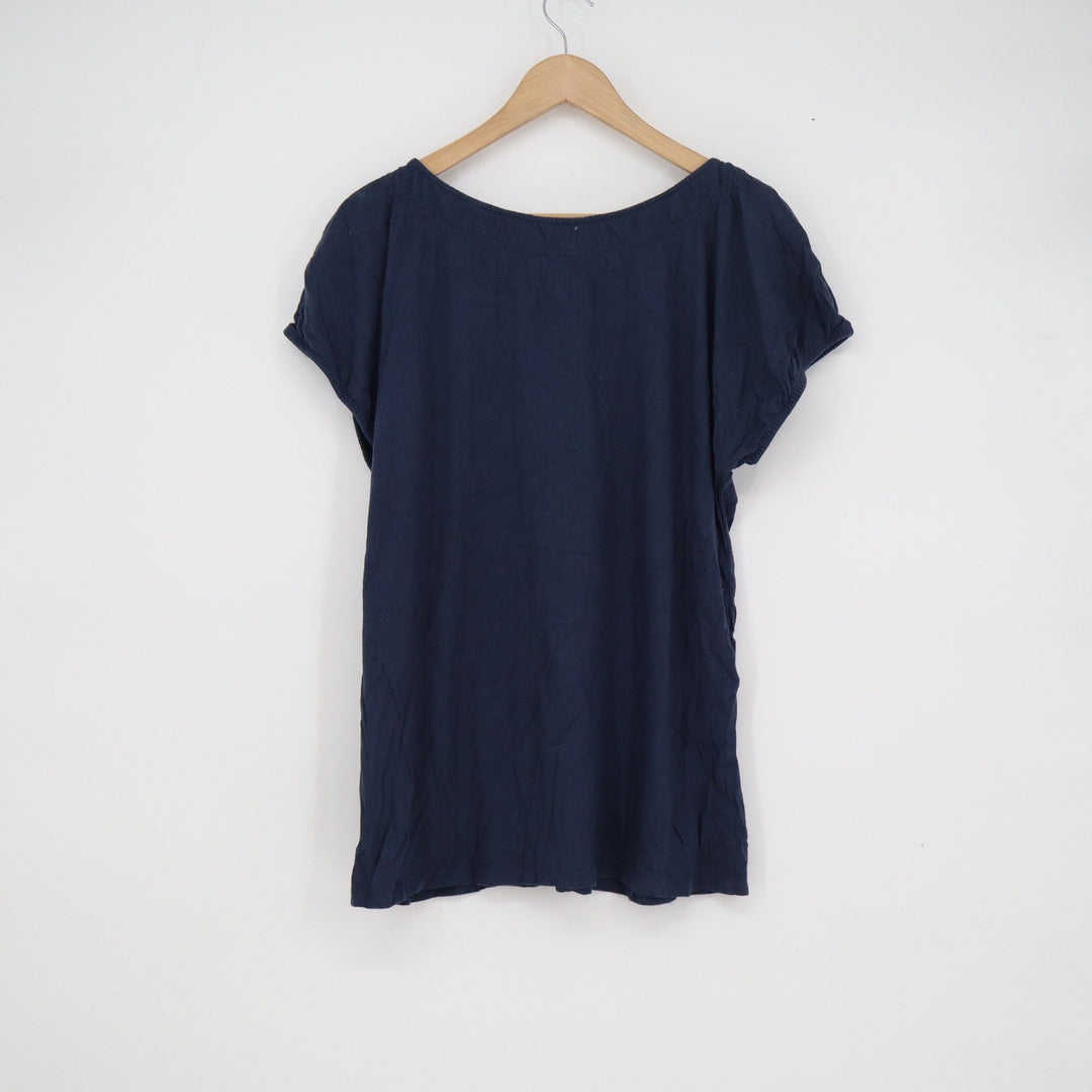 Sonoma Life + Style Navy Blue Scoop Neck Short Sleeve Top XL Cotton Modal Blend