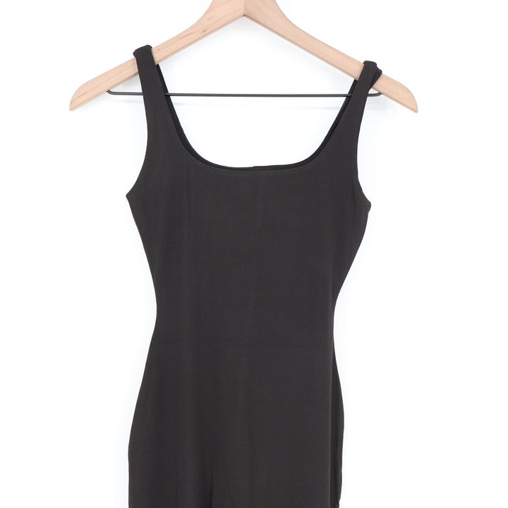 Naked Wardrobe Black Ribbed Sleeveless Jumpsuit Bodysuit Small