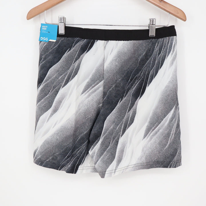 DSG Boys Agility Short Pure White AI Formation Print Black Gray M