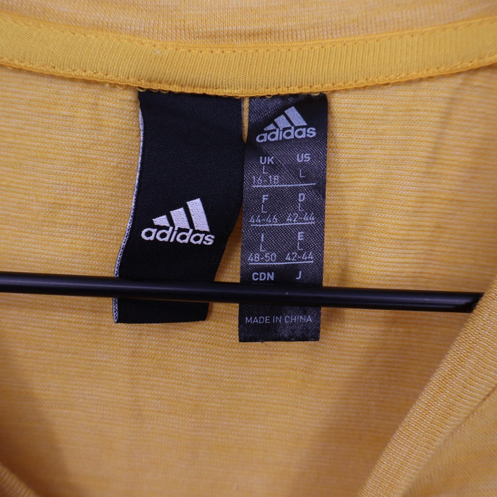 Adidas ID Winners Muscle T-Shirt Womens L(16-18) Yellow Crew Neck Sleeveless