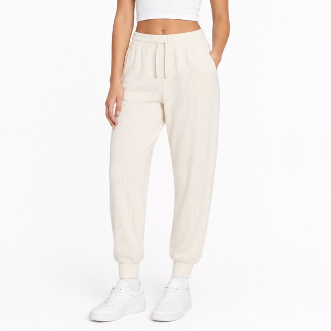 DSG So Soft Ottoman Jogger Womens Small Light Cream Ribbed Sweatpants