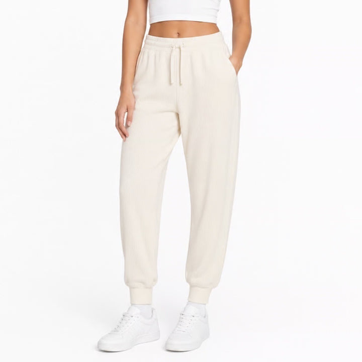 DSG So Soft Ottoman Jogger Womens Small Light Cream Ribbed Sweatpants