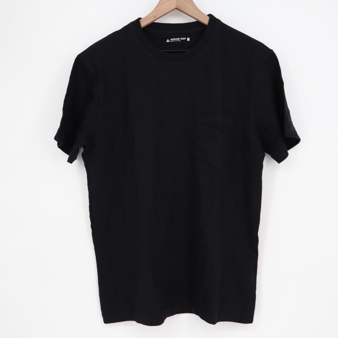 American Giant Black Pocket T Shirt Mens Medium Made in USA Cotton