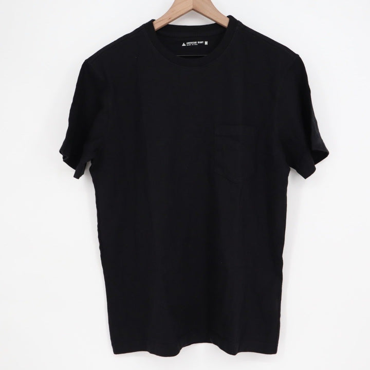 American Giant Black Pocket T Shirt Mens Medium Made in USA Cotton